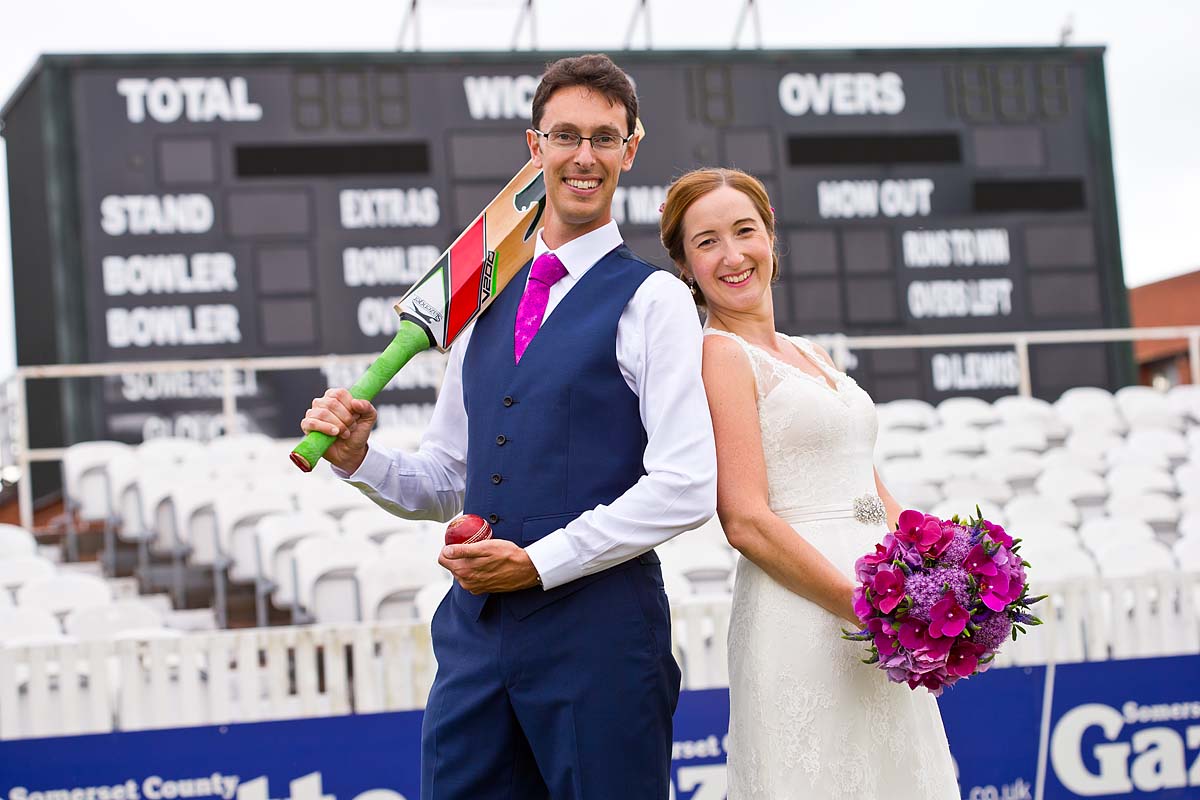 Wedding photography at Taunton Cricket Ground